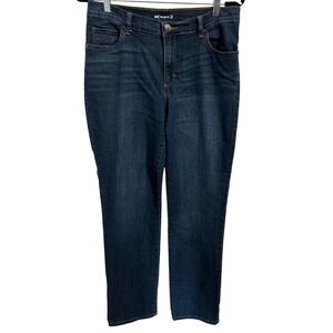 Lee Relaxed Fit Blue Jeans 5 Pocket Button Zip Stretch Women's Size 10 Long